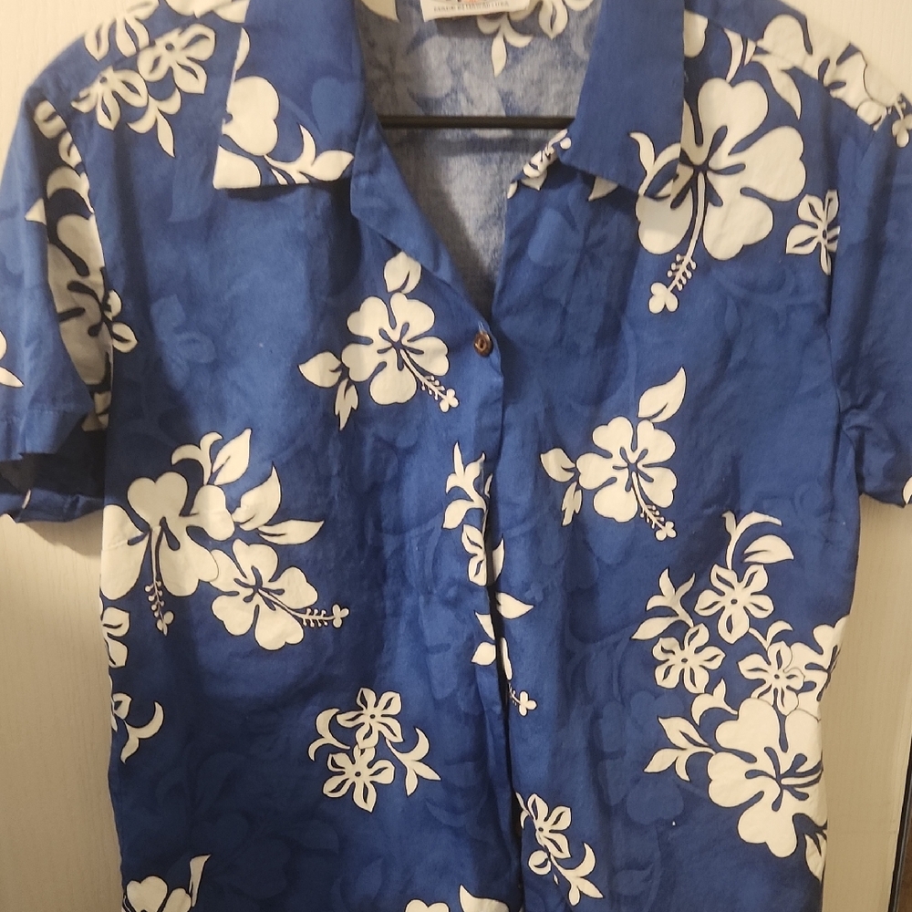 Tropical Blue Floral Men's Shirt